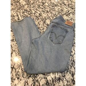 Vintage Levi's‎ 550 Classic Relaxed Mom Jeans 14 M 33 x 29 Distressed Raw Hem